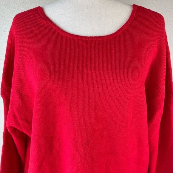NWT Maison Jules Red Sweater Top Size L - Picture 2 of 8